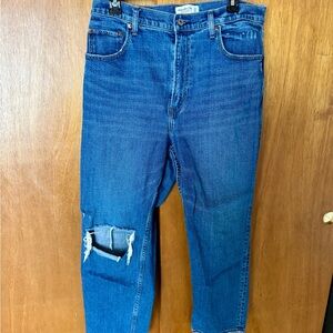 Abercrombie & Fitch Distressed Blue Straight Jeans